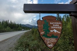 Denali National Park Sign Post