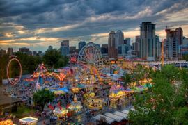 Calgary Stampede Fair at sunset
